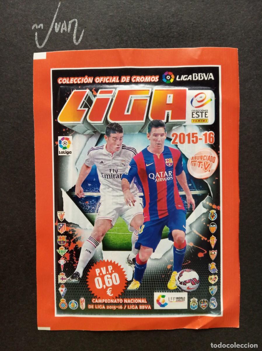 Cromos de F&uacute;tbol: SOBRE SIN ABRIR VERS. ESTRECHO ⚽ PANINI &reg; 2015 2016 LIGA ESTE 15 16 MESSI ? CRISTIANO RONALDO ROOKIE