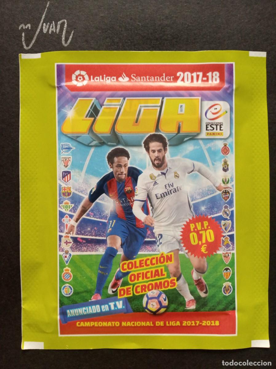 Cromos de F&uacute;tbol: SOBRE SIN ABRIR VERSION ANCHO ⚽ PANINI &reg; 2017 2018 LIGA ESTE 17 18 MESSI ? CRISTIANO RONALDO ROOKIE