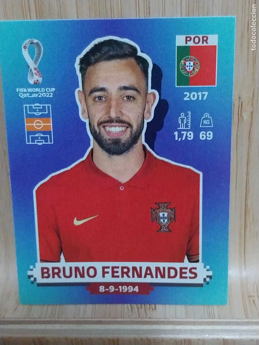 Cromos de F&uacute;tbol: BRUNO FERNANDES PORTUGAL POR 12 QATAR 2022 PANINI CROMO SIN PEGAR NUNCA ORIGINAL *