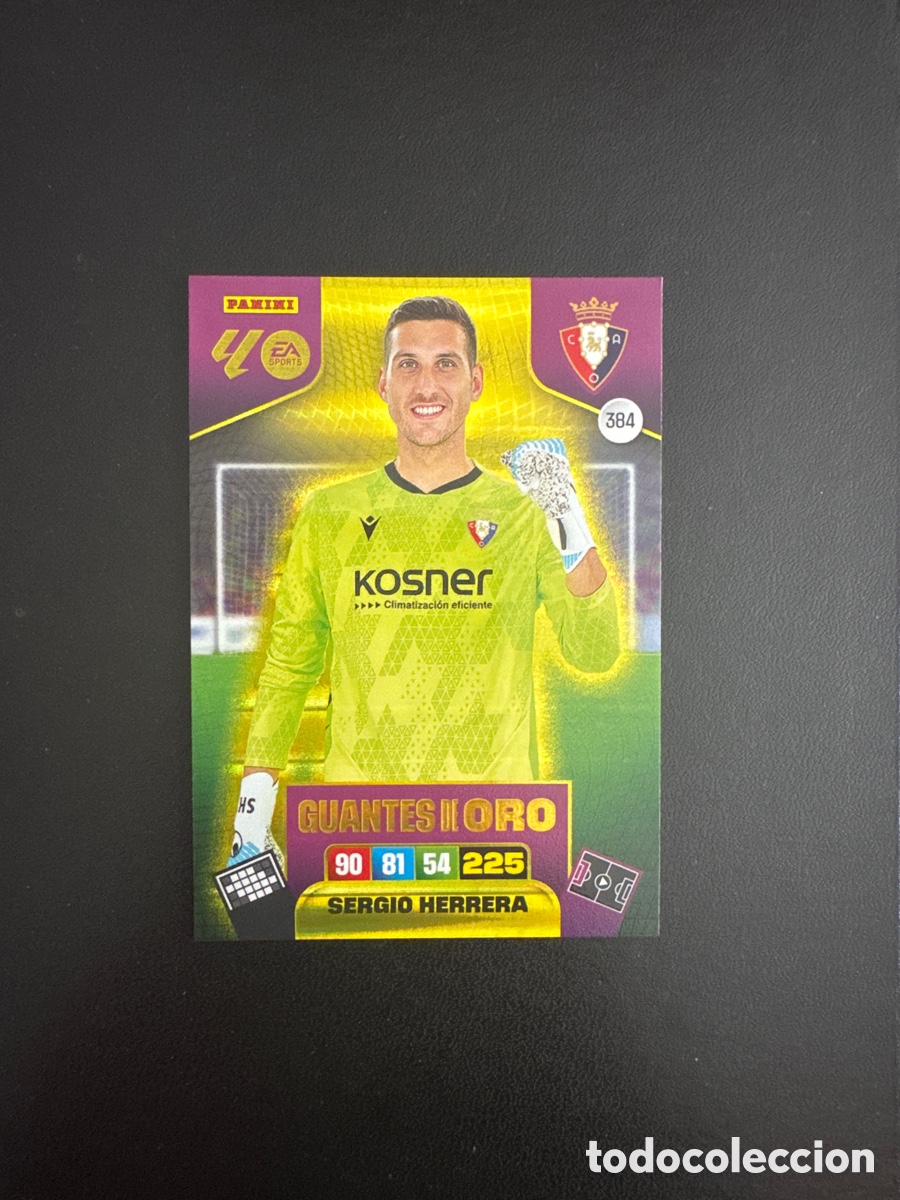 Cromos de F&uacute;tbol: SERGIO HERRERA GUANTES DE ORO NUMERO 384 ADRENALYN 2025 2026