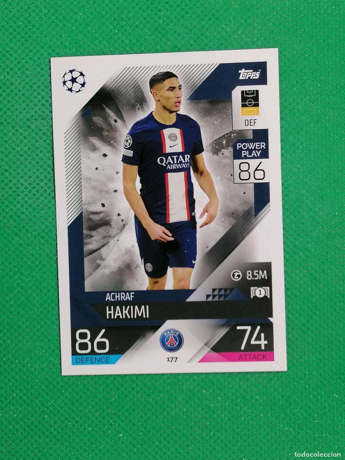 Cromos de F&uacute;tbol: 177 ACHRAF HAKIMI PARIS PSG ⚽ TOPPS MATCH ATTAX CHAMPIONS 2022 2023 22 23 ⚽