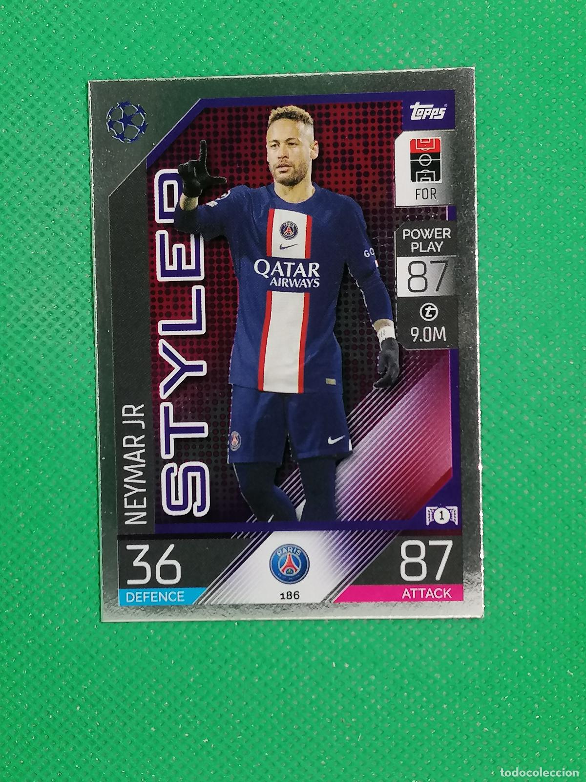 Cromos de F&uacute;tbol: 186 NEYMAR JR STYLER PARIS PSG ⚽ TOPPS MATCH ATTAX CHAMPIONS 2022 2023 22 23 ⚽