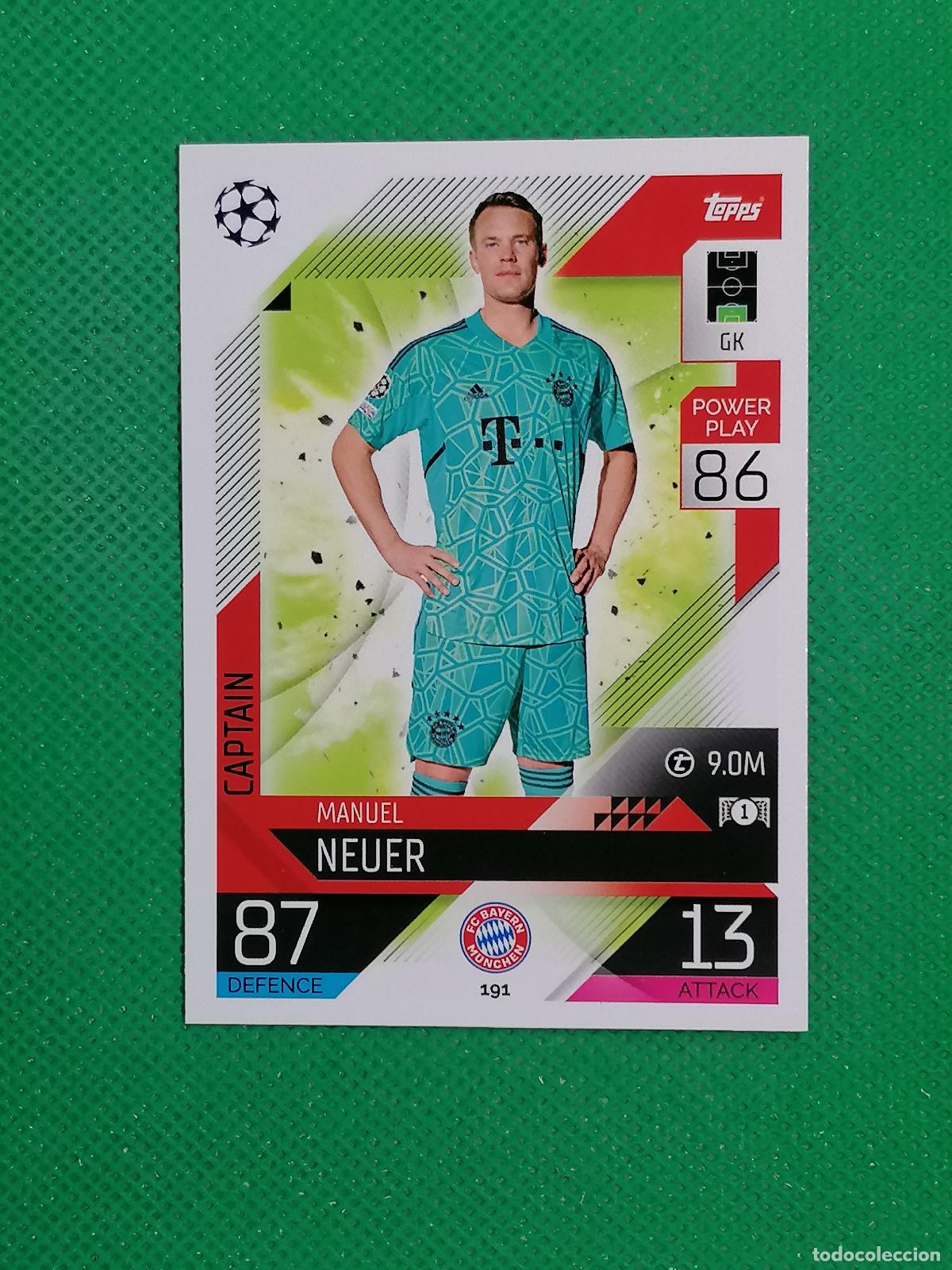 Cromos de F&uacute;tbol: 191 MANUEL NEUER BAYERN MUNICH ⚽ TOPPS MATCH ATTAX CHAMPIONS 2022 2023 22 23 ⚽