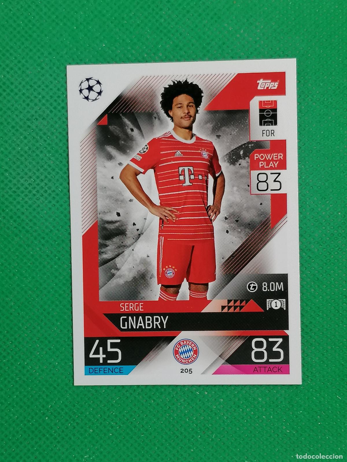 Cromos de F&uacute;tbol: 205 SERGE GNABRY BAYERN MUNICH ⚽ TOPPS MATCH ATTAX CHAMPIONS 2022 2023 22 23 ⚽
