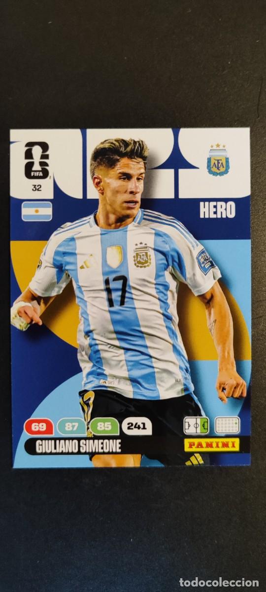 Cartes &agrave; collectionner de Football: ADRENALYN XL FIFA WORLD CUP 2026 CARD GIULIANO SIMEONE ARGENTINA # 32 PANINI