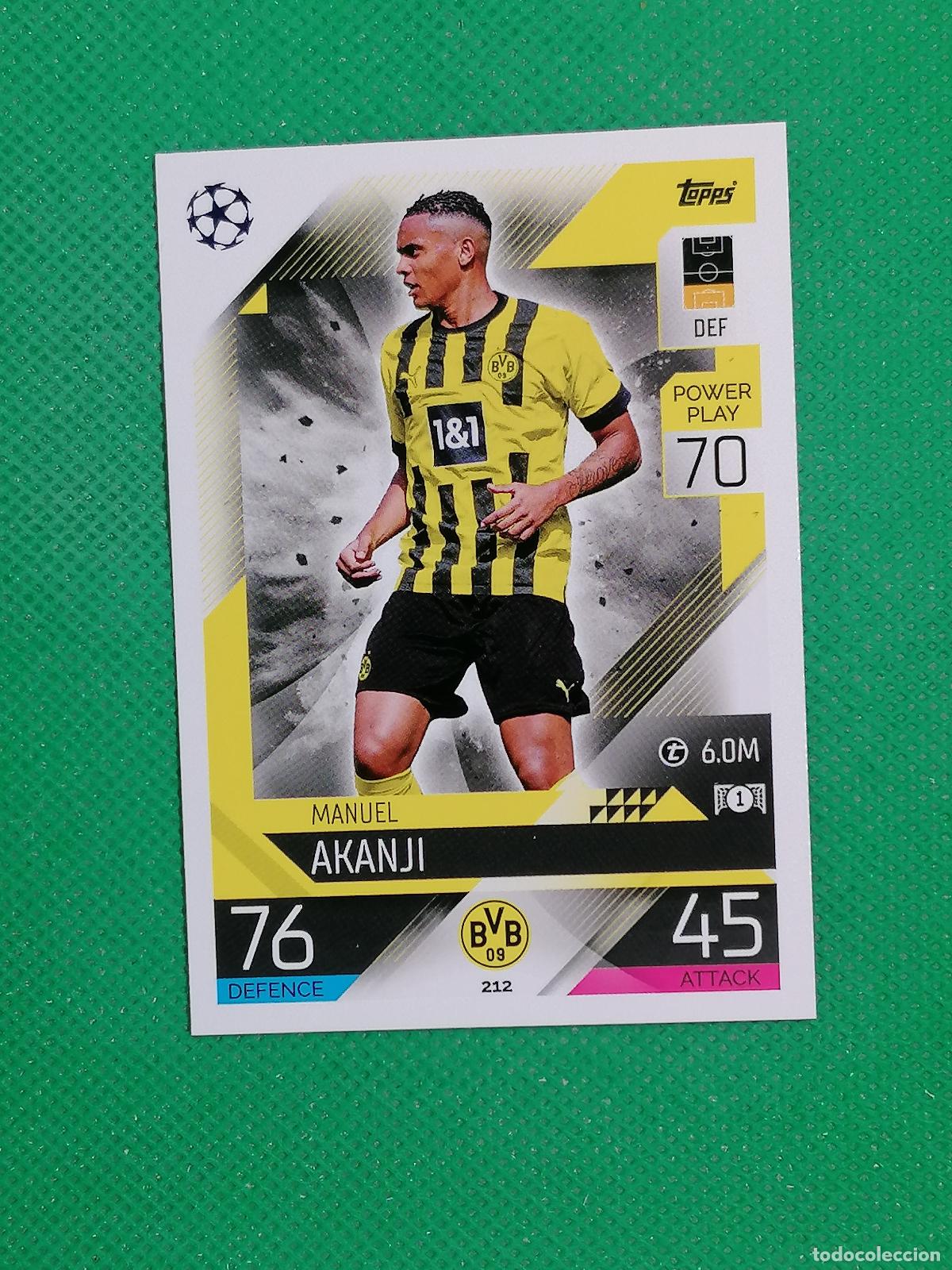 Cromos de F&uacute;tbol: 212 MANUEL AKANJI BORUSSIA DORTMUND ⚽ TOPPS MATCH ATTAX CHAMPIONS 2022 2023 22 23 ⚽