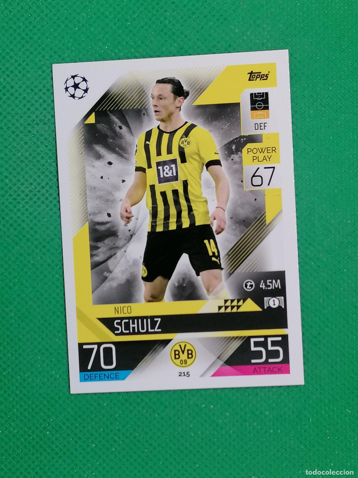 Cromos de Futebol: 215 NICO SCHULZ BORUSSIA DORTMUND ⚽ TOPPS MATCH ATTAX CHAMPIONS 2022 2023 22 23 ⚽