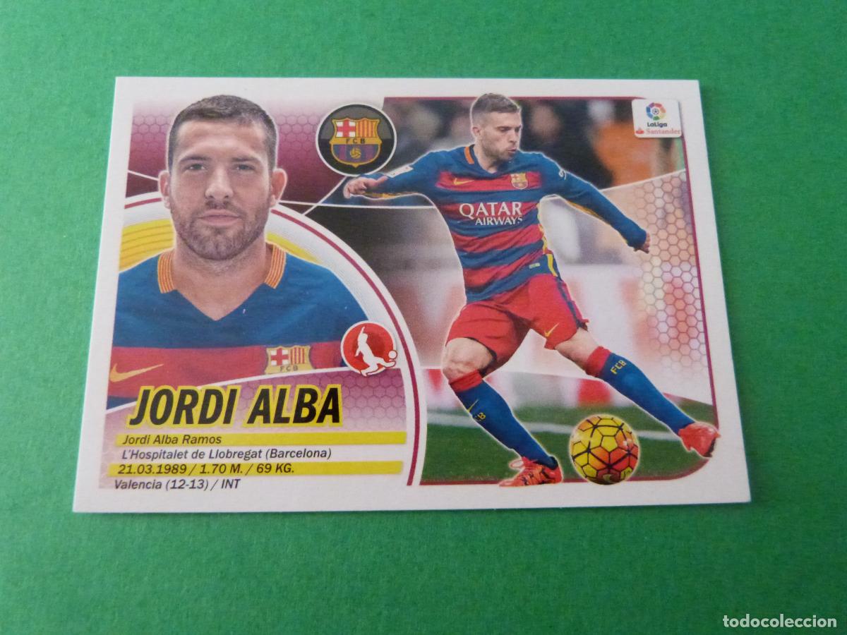 Cromos de F&uacute;tbol: CROMO FUTBOL JORDI ALBA F.C. BARCELONA SIN PEGAR N&ordm; 7 LIGA ESTE 2016-2017/16-17 PANINI