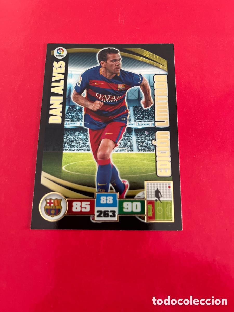 Football Stickers: DANI ALVES F.C.BARCELONA EDICION LIMITADA ADRENALYN 2015 2016 PANINI XL 15 16 CARD FUTBOL CROMO