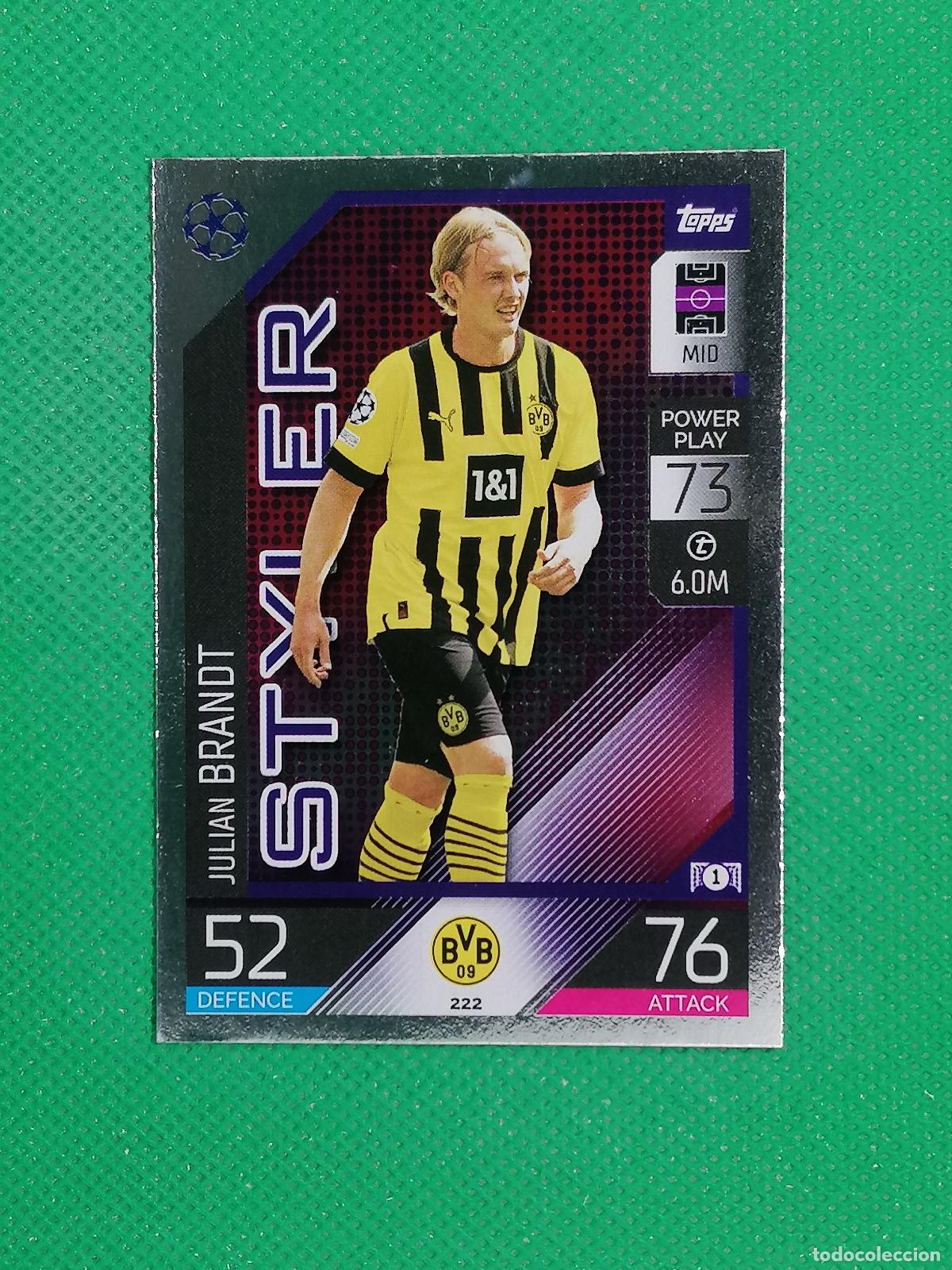 Fu&szlig;ball-Sticker: 222 JULIAN BRANDT STYLER BORUSSIA DORTMUND ⚽ TOPPS MATCH ATTAX CHAMPIONS 2022 2023 22 23 ⚽