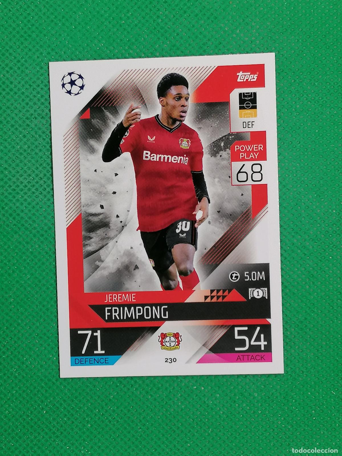 Football Stickers: 230 JEREMIE FRIMPONG BAYER LEVERKUSEN ⚽ TOPPS MATCH ATTAX CHAMPIONS 2022 2023 22 23 ⚽