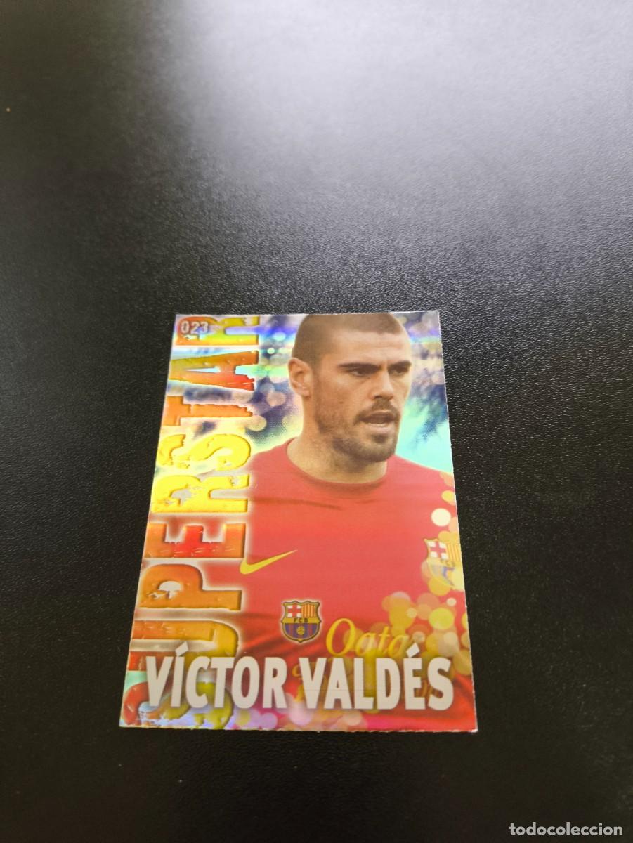 Cromos de F&uacute;tbol: 23 VICTOR VALDES SUPERSTAR FONDO RAYAS BARCELONA MUNDICROMO LIGA 2013 2014 13 14 NO PANINI ESTE