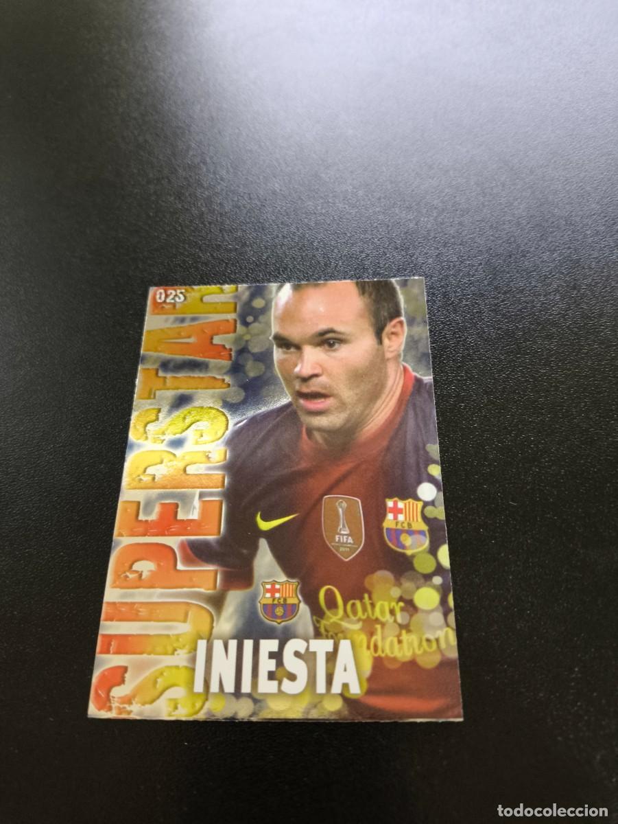 Figurine di Calcio: 25 INIESTA SUPERSTAR FONDO BRILLO LISO BARCELONA MUNDICROMO LIGA 2013 2014 13 14 NO PANINI ESTE