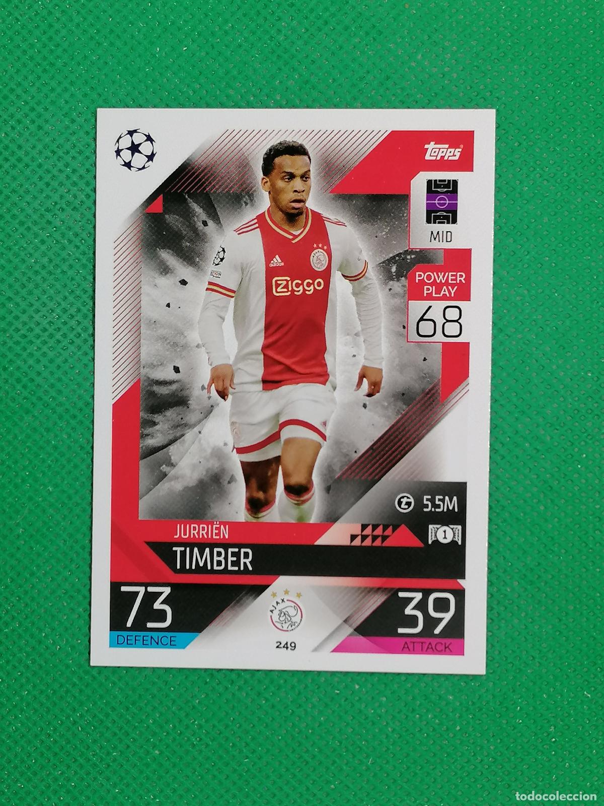 Cromos de F&uacute;tbol: 249 JURRIEN TIMBER AJAX ⚽ TOPPS MATCH ATTAX CHAMPIONS 2022 2023 22 23 ⚽