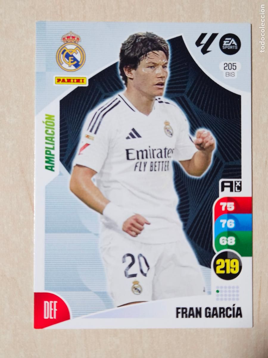 Cromos de F&uacute;tbol: FICHA N&ordm; BIS 205 FRAN GARCIA - ADRENALYN 24 25 - PANINI 2024 - 25 - CROMO - AMPLIACION