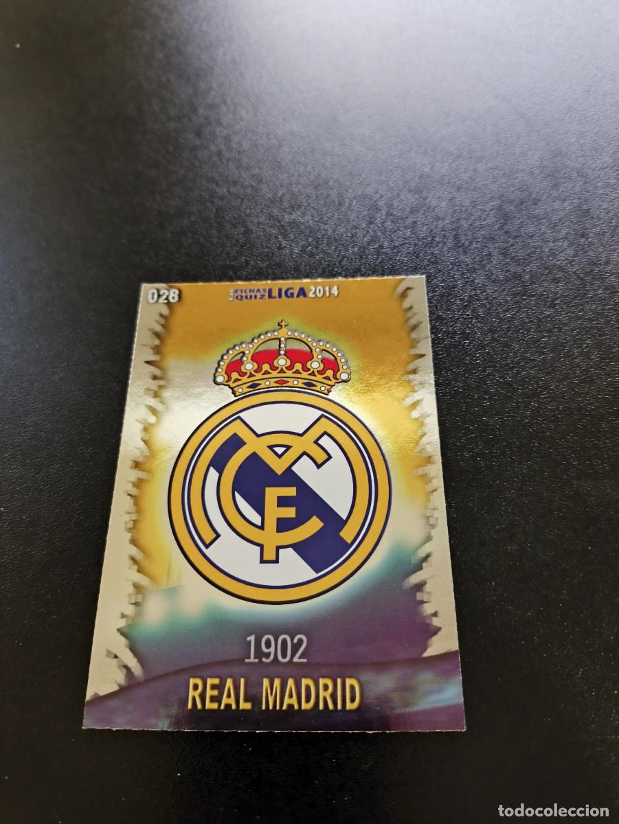 Cromos de F&uacute;tbol: 28 ESCUDO REAL MADRID BRILLO LISO MUNDICROMO LIGA 2013 2014 13 14 NO PANINI ESTE