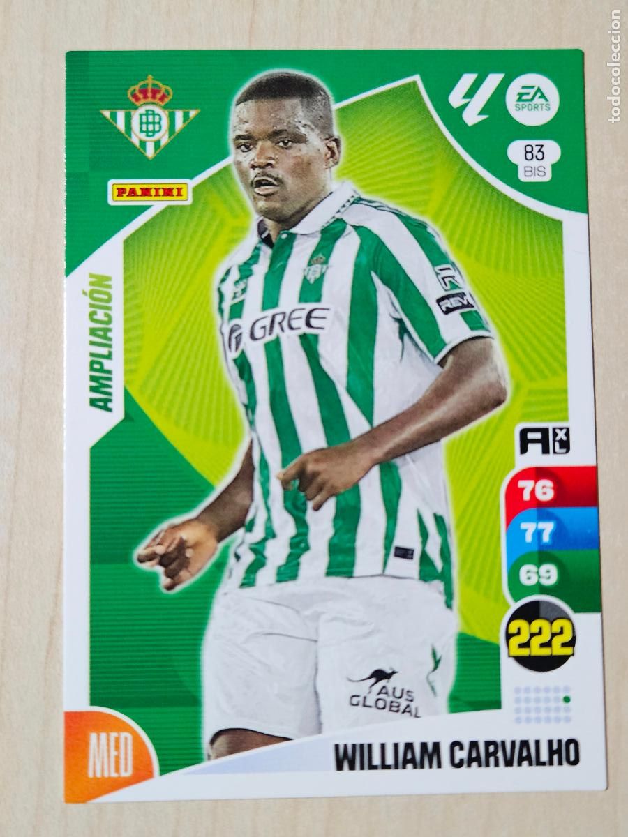 Cromos de F&uacute;tbol: FICHA N&ordm; BIS 83 WILLIAM CARVALHO - ADRENALYN 24 25 - PANINI 2024 - 25 - CROMO - AMPLIACION