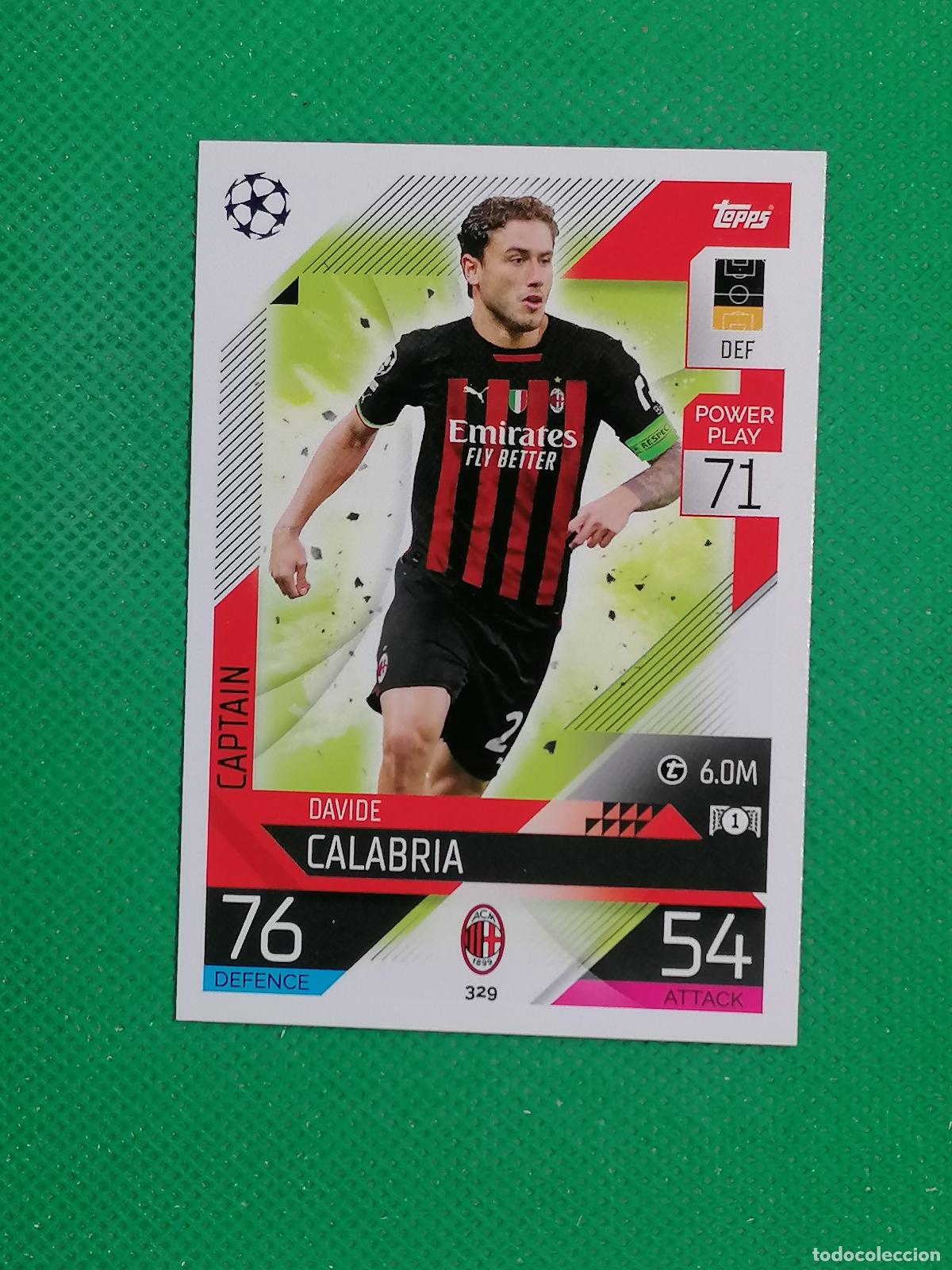 Figurine di Calcio: 329 DAVIDE CALABRIA MILAN ⚽ TOPPS MATCH ATTAX CHAMPIONS 2022 2023 22 23 ⚽
