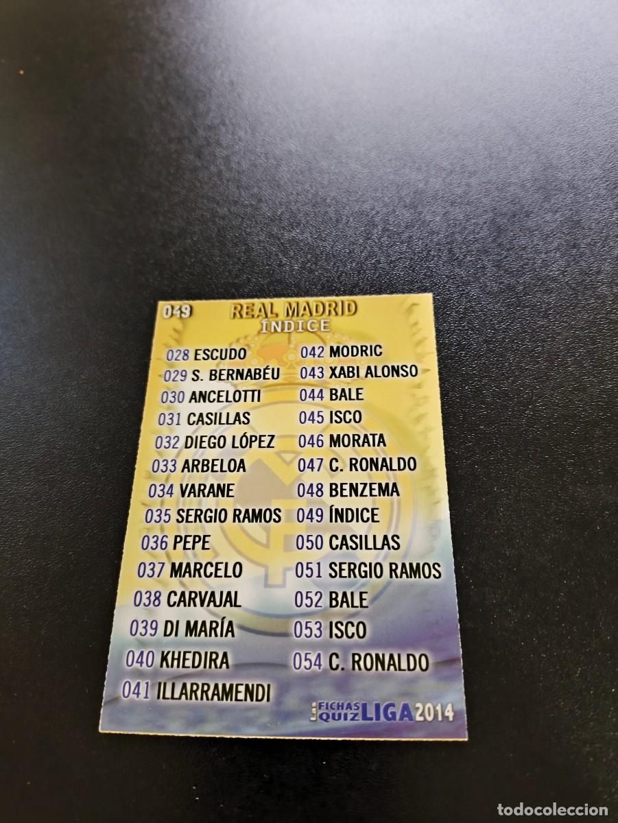 Cromos de F&uacute;tbol: 49 INDICE REAL MADRID MUNDICROMO LIGA 2013 2014 13 14 NO PANINI ESTE