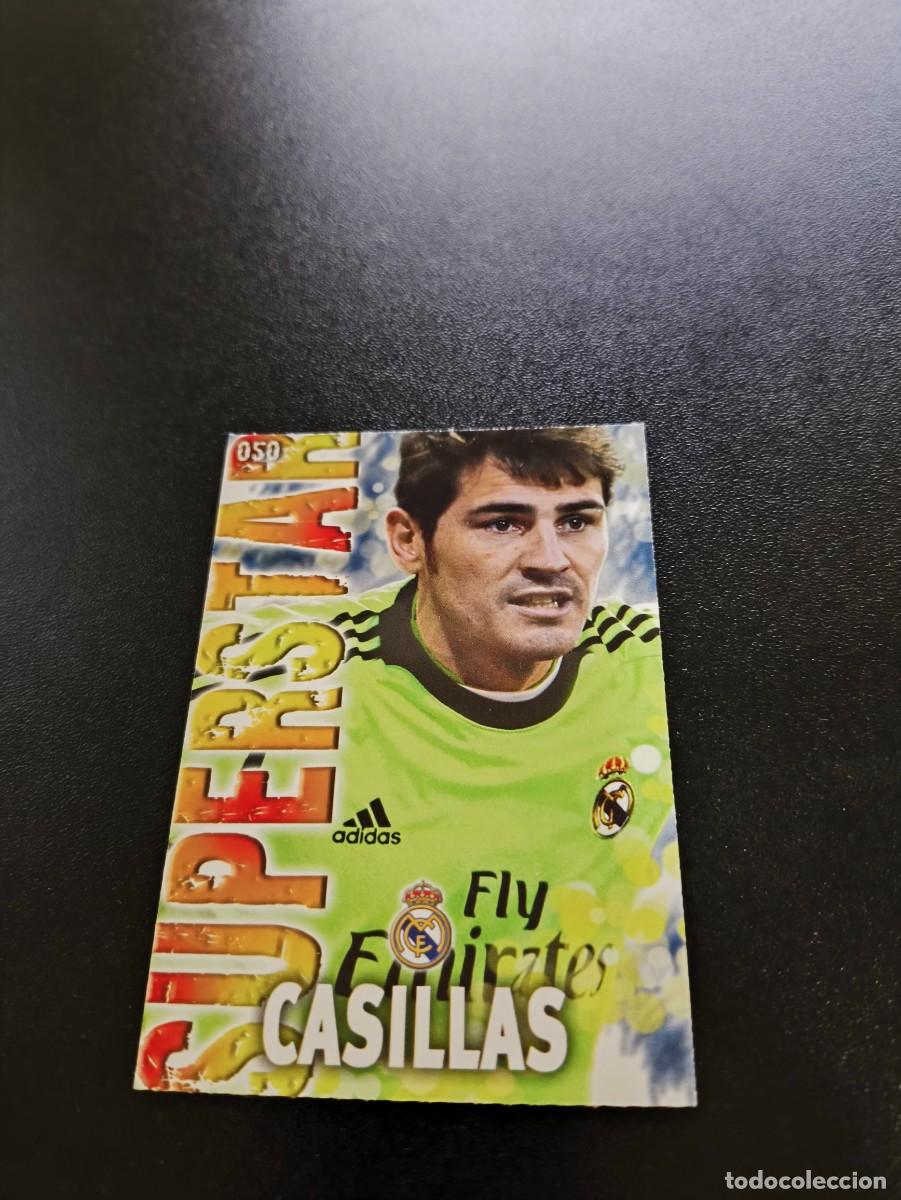 Cromos de F&uacute;tbol: 50 CASILLAS SUPERSTAR FONDO MATE REAL MADRID MUNDICROMO LIGA 2013 2014 13 14 NO PANINI ESTE