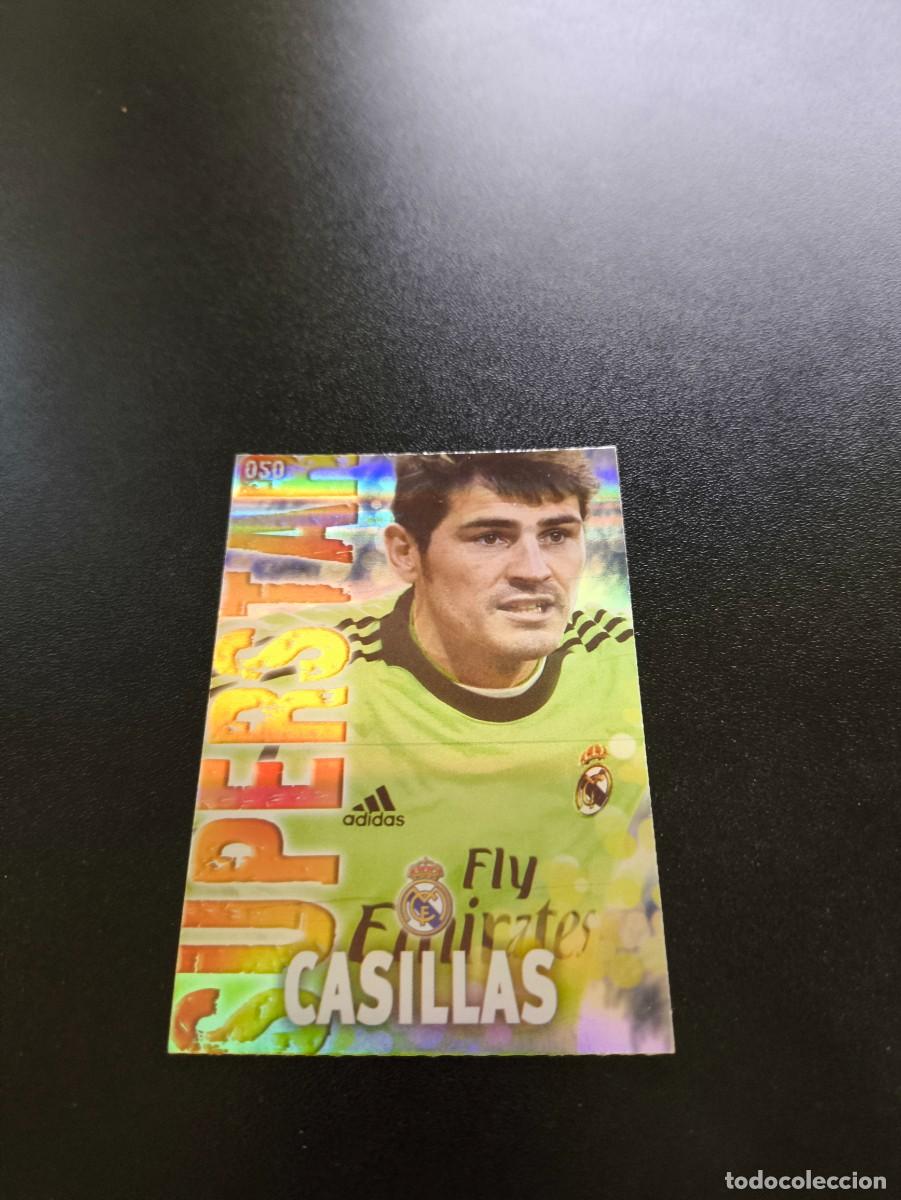 Cromos de F&uacute;tbol: 50 CASILLAS SUPERSTAR FONDO RAYAS REAL MADRID MUNDICROMO LIGA 2013 2014 13 14 NO PANINI ESTE