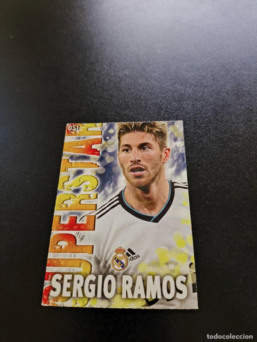 Cromos de F&uacute;tbol: 51 SERGIO RAMOS SUPERSTAR FONDO MATE REAL MADRID MUNDICROMO LIGA 2013 2014 13 14 NO PANINI ESTE