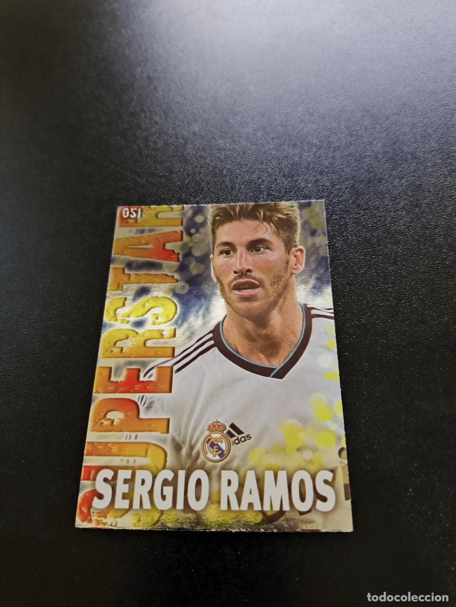 Cromos de F&uacute;tbol: 51 SERGIO RAMOS SUPERSTAR BRILLO LISO REAL MADRID MUNDICROMO LIGA 2013 2014 13 14 NO PANINI ESTE