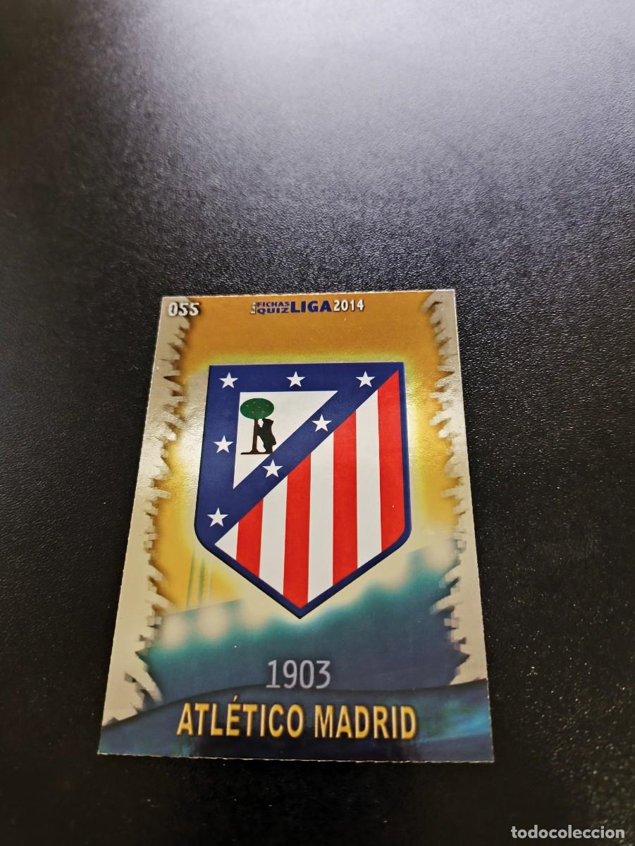 Cromos de F&uacute;tbol: 55 ESCUDO ATLETICO DE MADRID BRILLO LISO REAL MADRID MUNDICROMO LIGA 2013 2014 13 14 NO PANINI ESTE