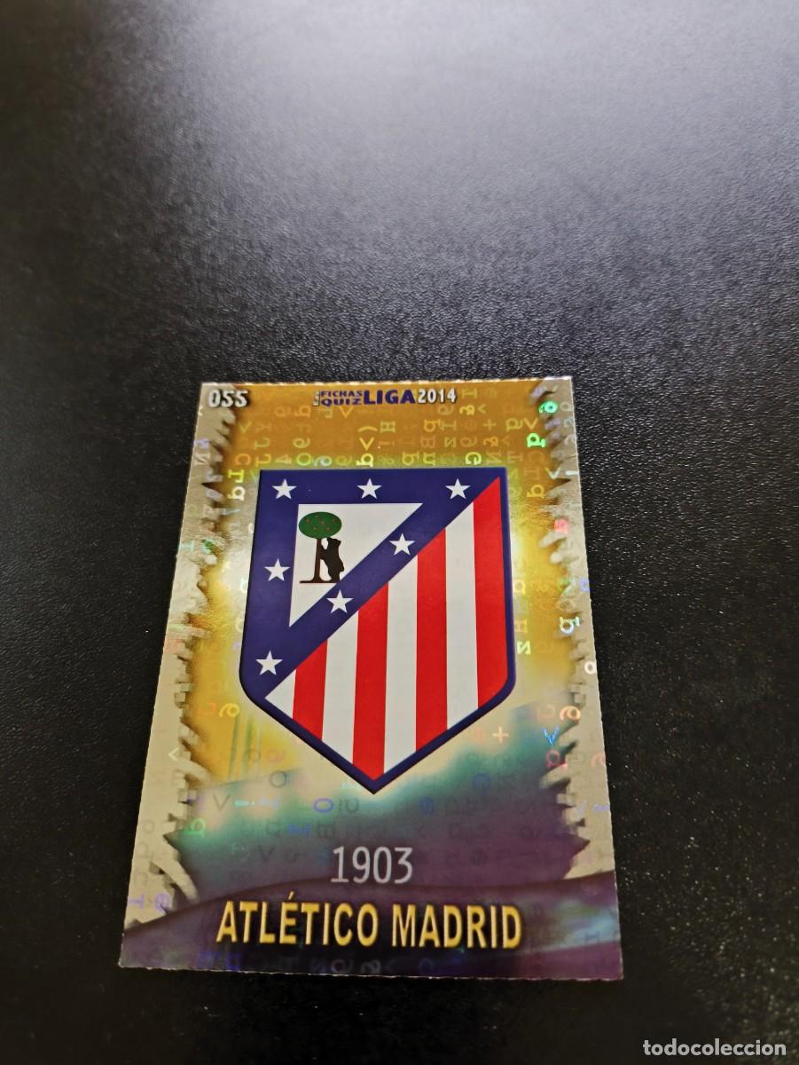 Cromos de F&uacute;tbol: 55 ESCUDO ATLETICO DE MADRID FONDO BRILLO LETRAS MUNDICROMO LIGA 2013 2014 13 14 NO PANINI ESTE