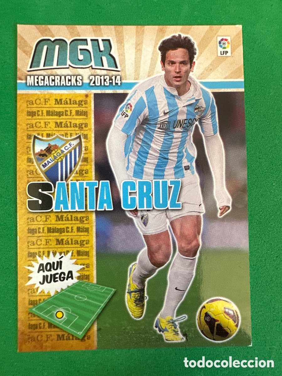 Football Stickers: 234 BIS SANTA CRUZ (M&Aacute;LAGA)-CORREGIDO- MEGACRACKS 2013-2014 13 14 PANINI TRADING CARD