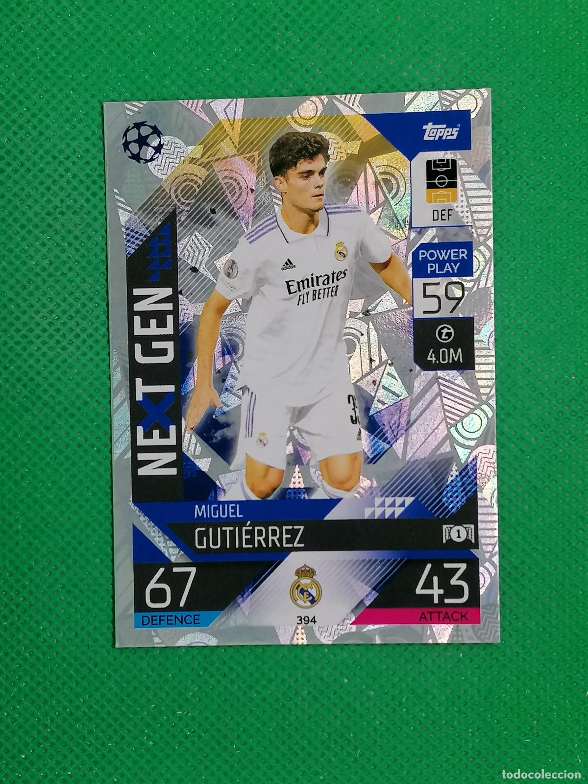 Cromos de F&uacute;tbol: 394 MIGUEL GUTIERREZ REAL MADRID NEXT GEN ⚽ TOPPS MATCH ATTAX CHAMPIONS 2022 2023 22 23 ⚽