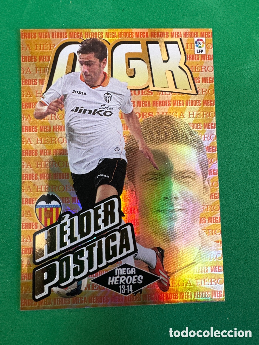 Football Stickers: 403 BIS H&Eacute;LDER POSTIGA(VALENCIA) MEGACRACKS 2013-2014 13 14 PANINI TRADING CARD
