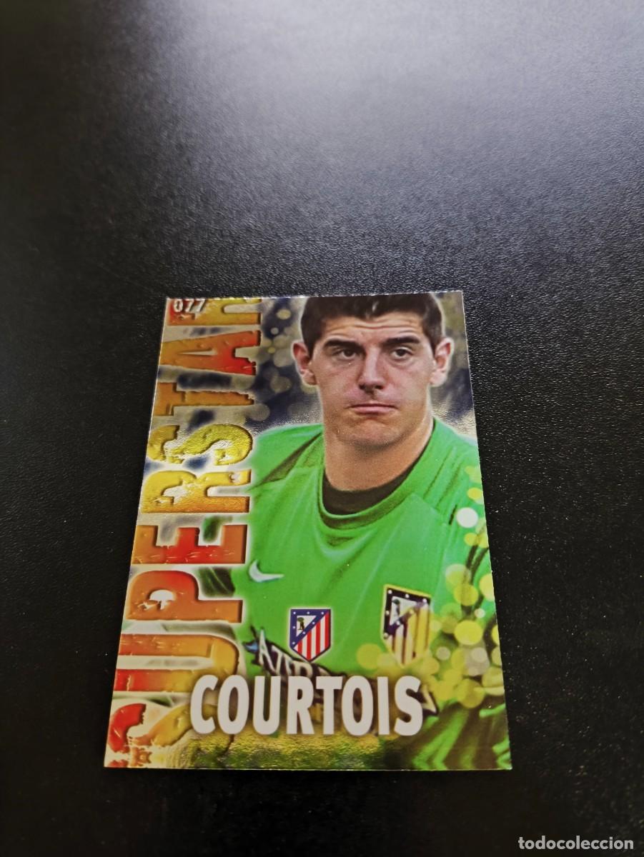 Football Stickers: 77 COURTOIS ATLETICO DE MADRID BRILLO LISO MUNDICROMO LIGA 2013 2014 13 14 NO PANINI ESTE