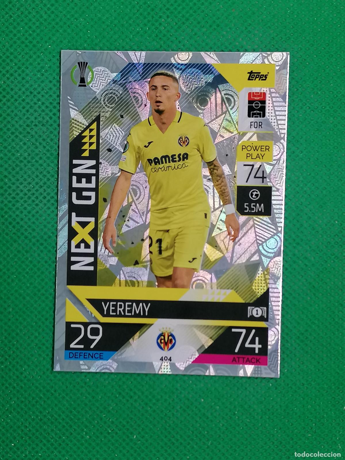 Football Stickers: 404 YEREMY PINO VILLARREAL NEXT GEN ⚽ TOPPS MATCH ATTAX CHAMPIONS 2022 2023 22 23 ⚽