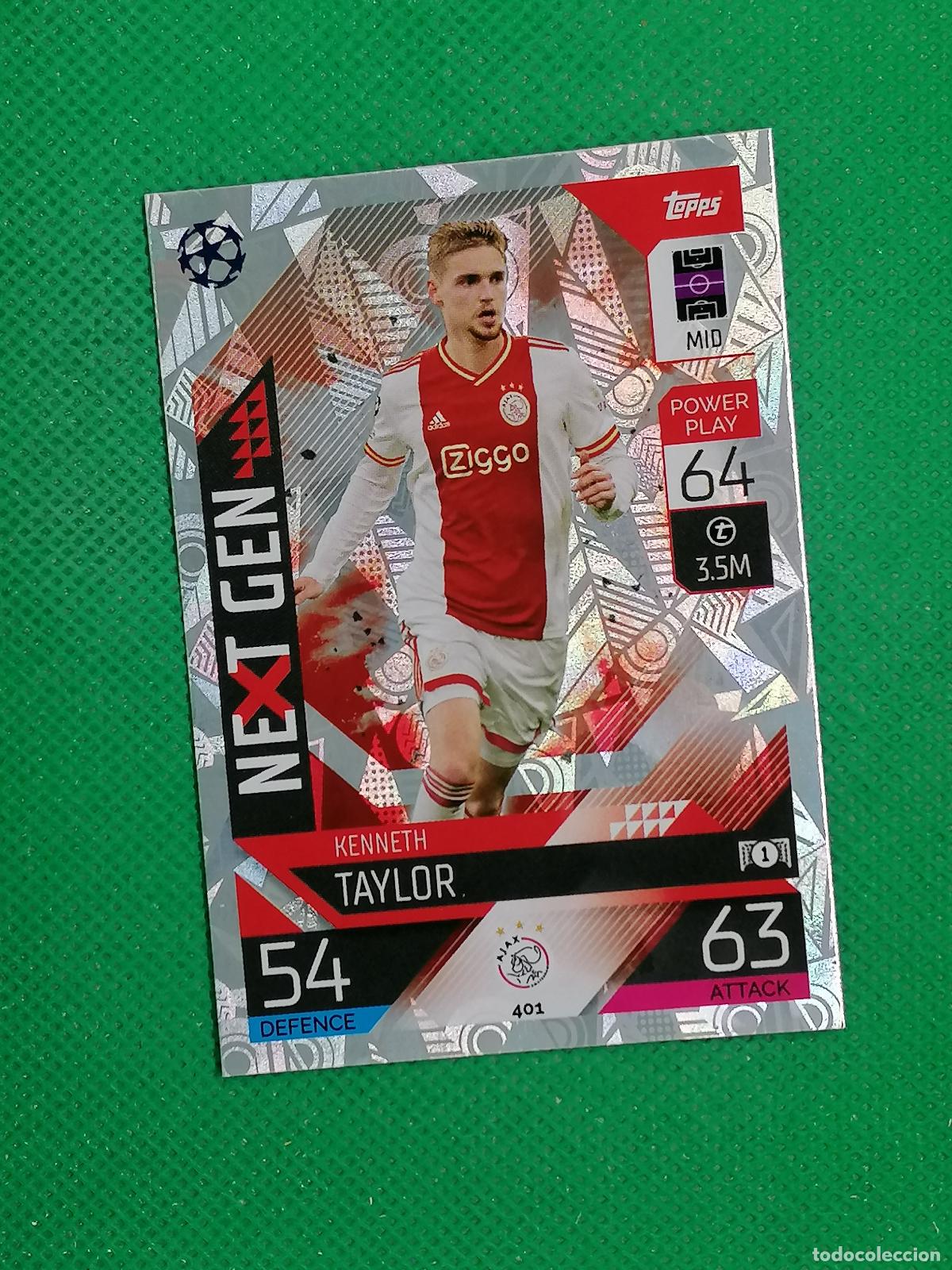 Cartes &agrave; collectionner de Football: 401 KENNETH TAYLOR AJAX NEXT GEN ⚽ TOPPS MATCH ATTAX CHAMPIONS 2022 2023 22 23 ⚽
