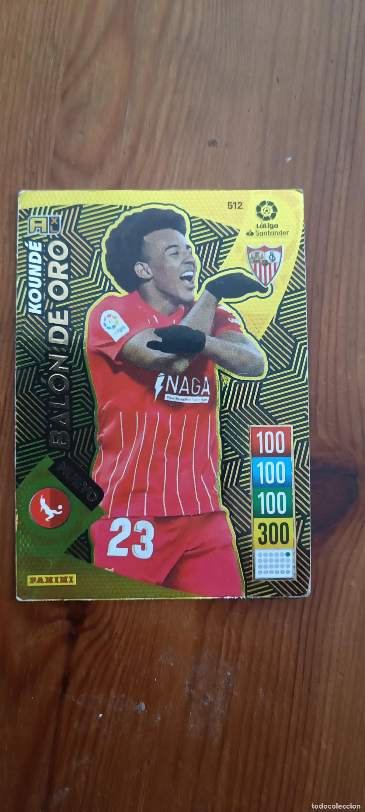 Fu&szlig;ball-Sticker: kounde BAL&Oacute;N DE ORO FIRMADO 512 ADRENALYN 21 22 2021 22