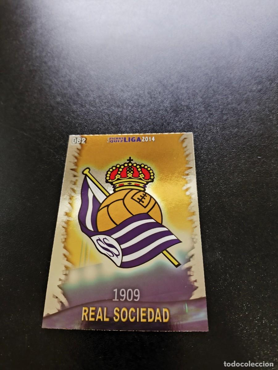 Cromos de F&uacute;tbol: 82 ESCUDO REAL SOCIEDAD BRILLO LISO MUNDICROMO LIGA 2013 2014 13 14 NO PANINI ESTE