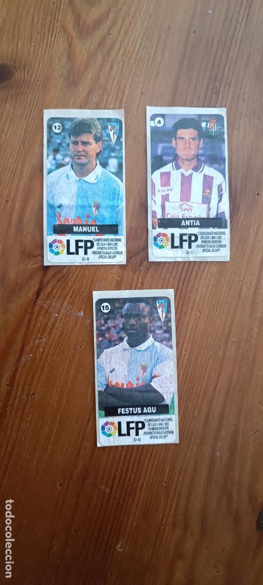 Cromos de F&uacute;tbol: N&ordm; 4 ANTIA 12 MANUEL 15 AGU 3 CROMOS 1996-1997 ALBUM CHICLE VIDAL LIGA ESTRELLAS 96-97