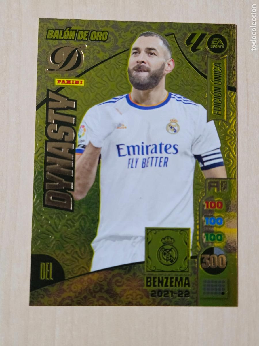 Cromos de F&uacute;tbol: Bal&oacute;n de Oro Dynasty 2021 22 benzema real madrid , Edici&oacute;n &Uacute;nica Panini Adrenalyn 2024 25