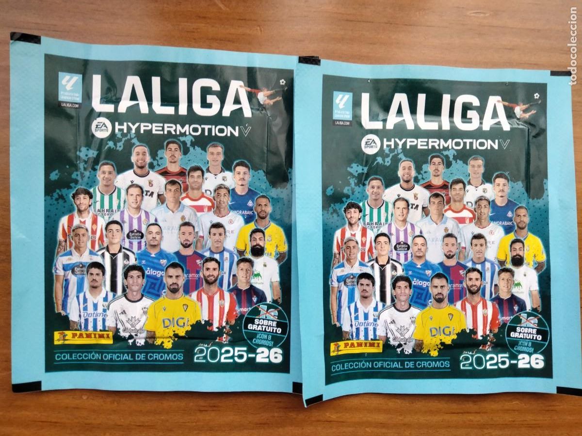 Fu&szlig;ball-Sticker: 2 sobres sin abrir liga Hypermotion 2 2025 2026 panini