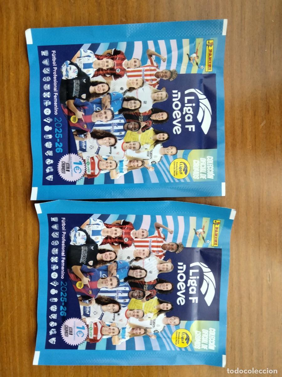 Cromos de F&uacute;tbol: 2 sobres sin abrir liga femenina F Moeve 2025 2026 panini