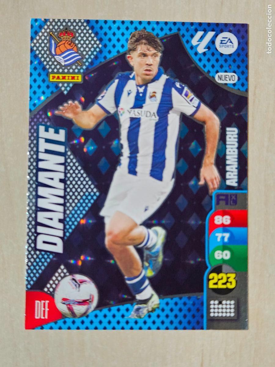 Cromos de F&uacute;tbol: ADRENALYN XL ARAMBURU NUEVO DIAMANTE REAL SOCIEDAD CROMO LIGA 24 25 2024 2025 PANINI