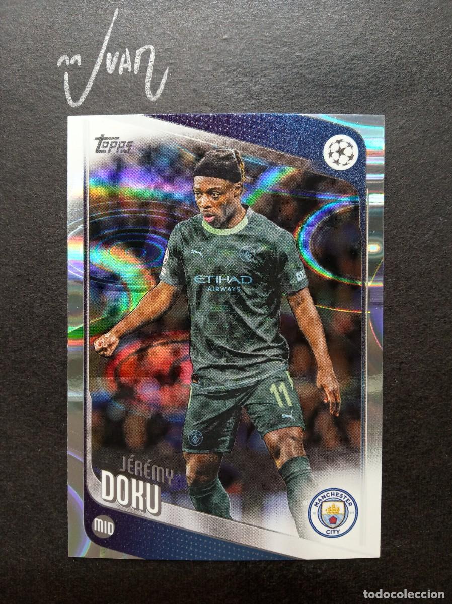 Cromos de F&uacute;tbol: N&ordm; 47 RAINDROPS DOKU MANCHESTER CITY ⚽ TOPPS &reg; FLAGSHIP UCC CLUB COMPETITIONS 2025 2026 25 26 NUEVO