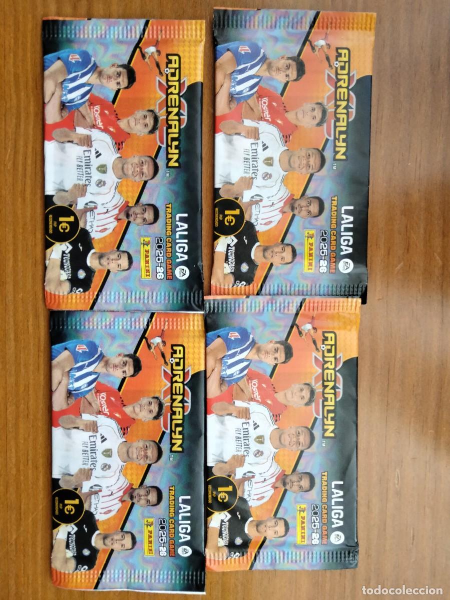 Cromos de F&uacute;tbol: 4 sobres sin abrir Adrenalyn 25 26 2025 2026 panini