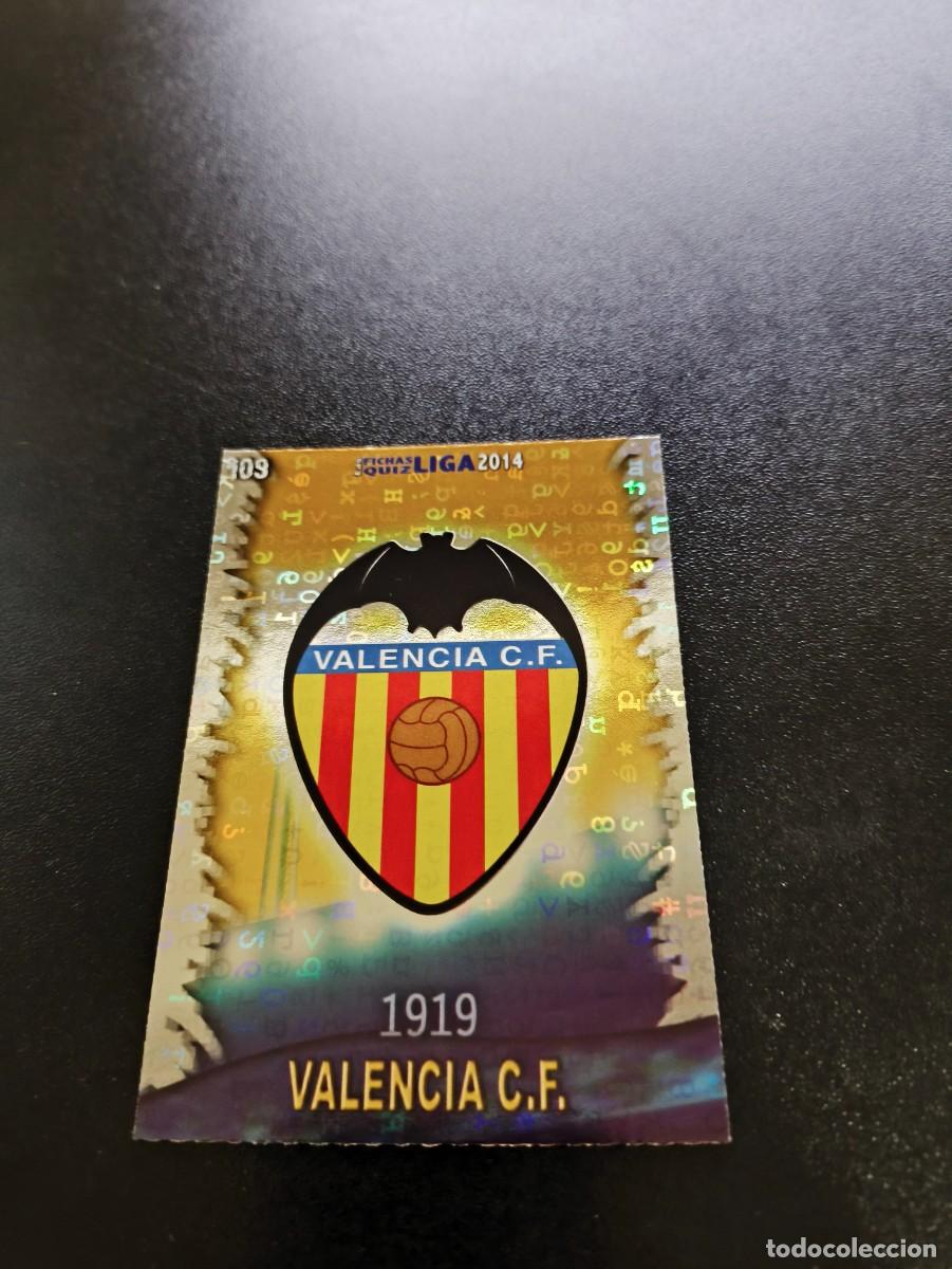 Cromos de F&uacute;tbol: 109 ESCUDO BRILLO LETRAS VALENCIA MUNDICROMO LIGA 2013 2014 13 14 NO PANINI ESTE