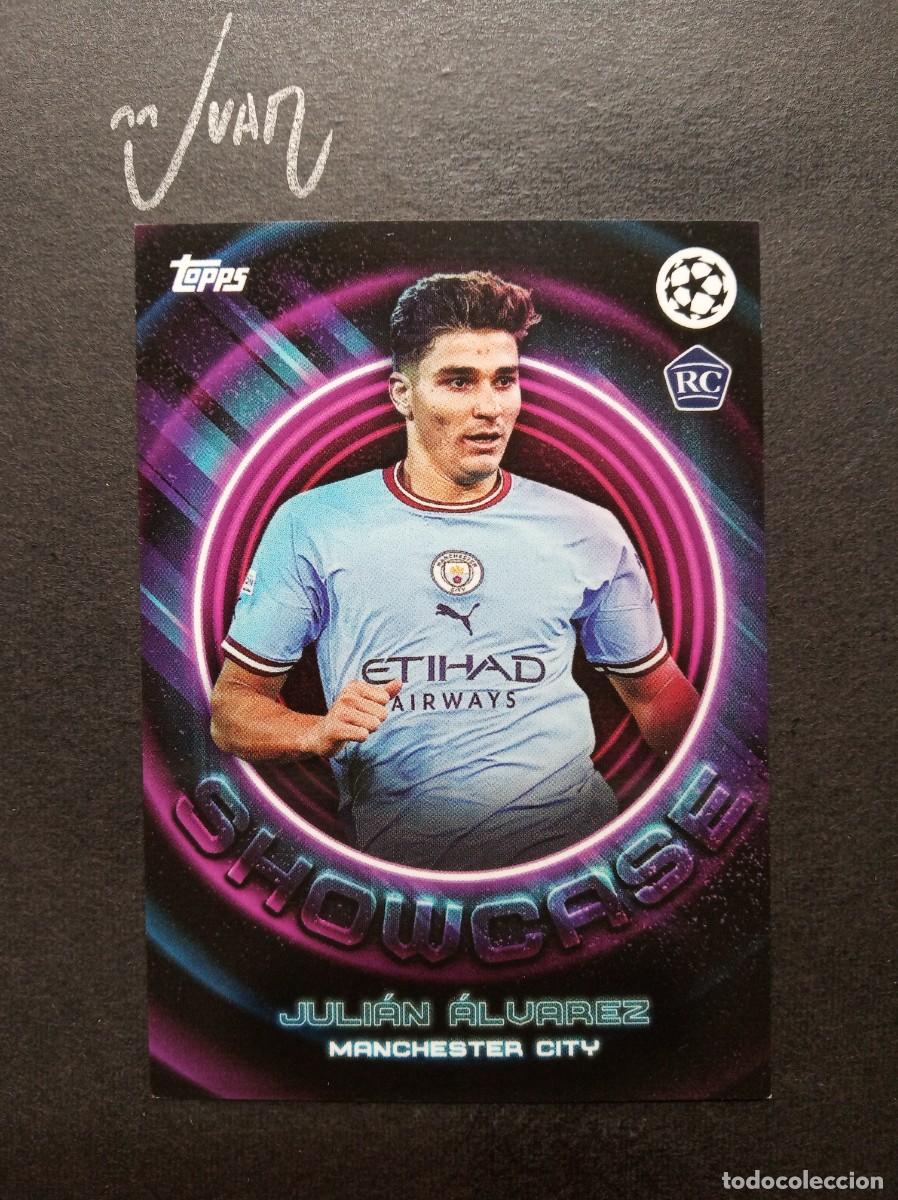 Cromos de F&uacute;tbol: ROOKIE JULIAN ALVAREZ MANCHESTER CITY ATLETICO MADRID 25 26 ⚽ TOPPS &reg; SHOWTIME 2023 2024 23 24