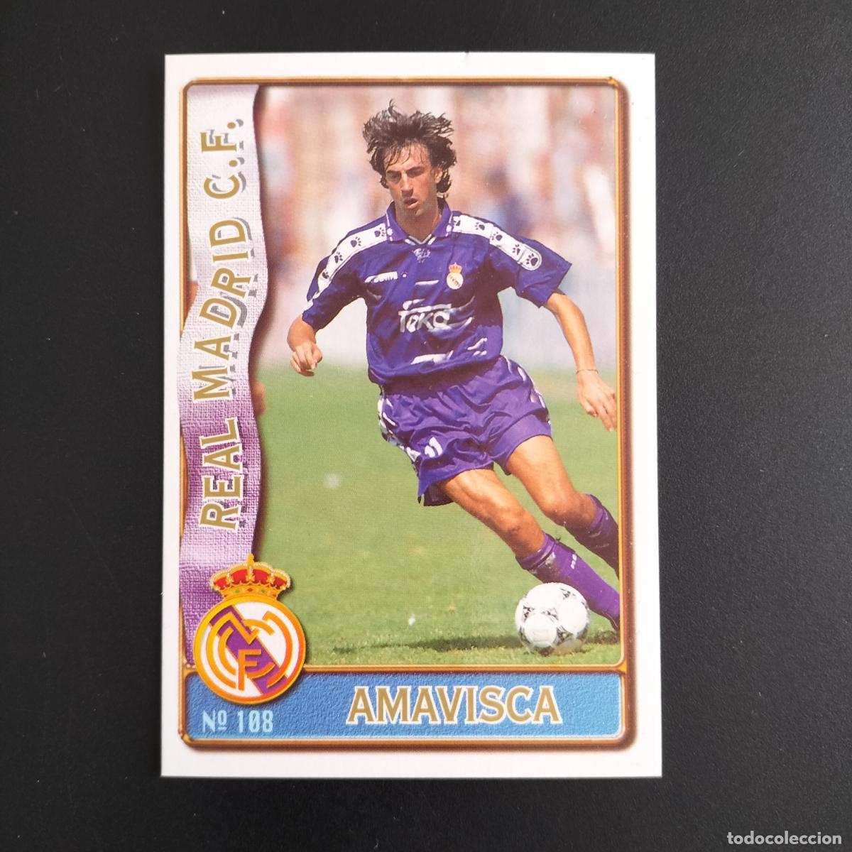 Figurine di Calcio: CROMO 108 AMAVISCA REAL MADRID CROMOS ALBUM MUNDICROMO FICHAS LIGA FUTBOL 1996 1997 96 97