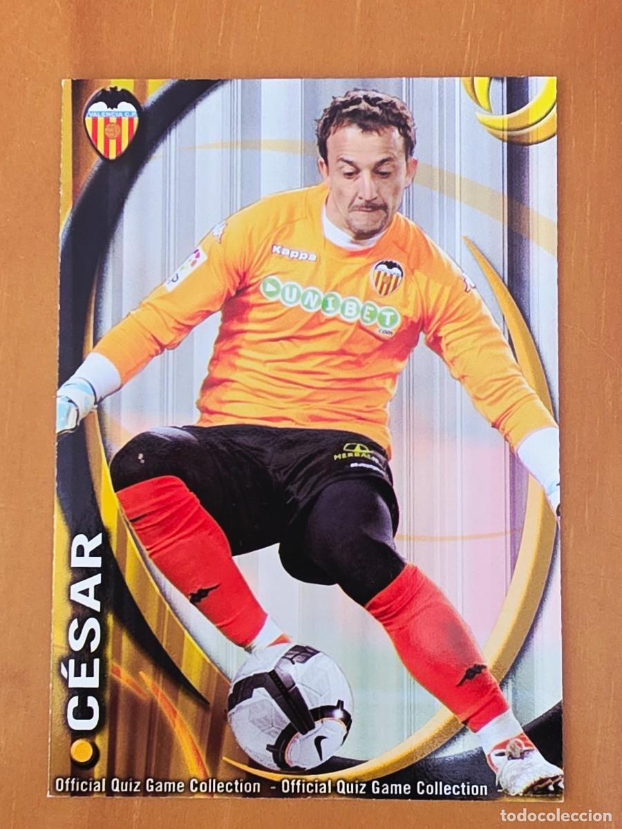 Cromos de F&uacute;tbol: 58 C&eacute;sar S&aacute;nchez, Valencia CF, Mundicromo Sport Fichas Quiz de la Liga 2010 2011