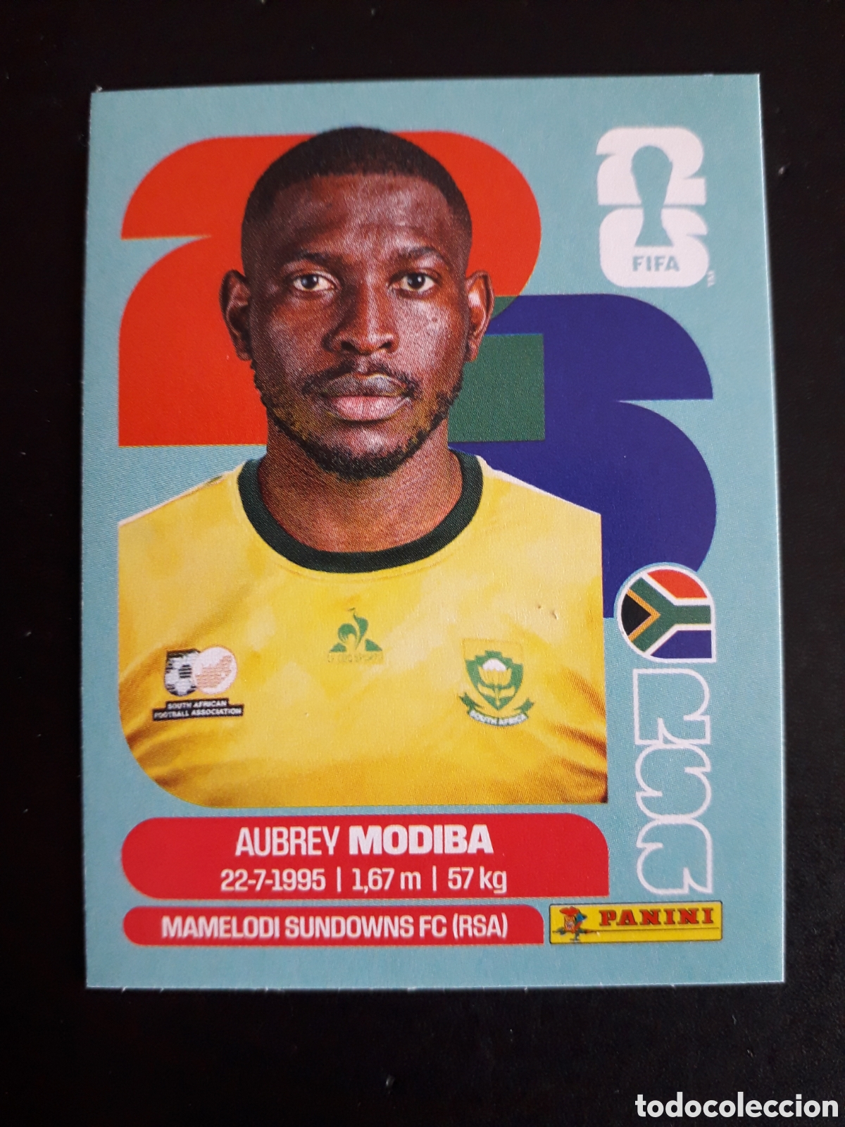 Cromos de Futebol: MODIBA SUD&Aacute;FRICA RSA 4 MUNDIAL F&Uacute;TBOL 2026 FIFA WORLD CUP PANINI SIN PEGAR PEDIDO M&Iacute;NIMO 3&euro;