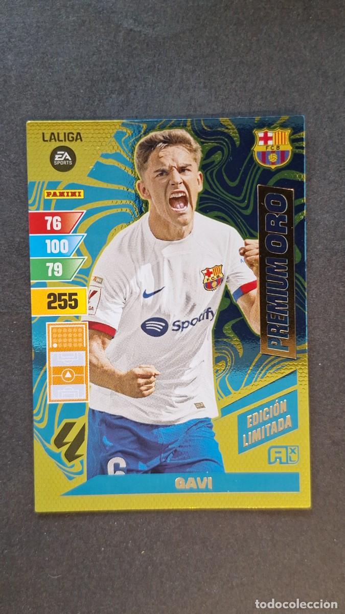 Cromos de F&uacute;tbol: L1 GAVI F. C. BARCELONA PREMIUM ORO EDICION LIMITADA ADRENALYN XL LIGA 2023/2024 23 24 PANINI